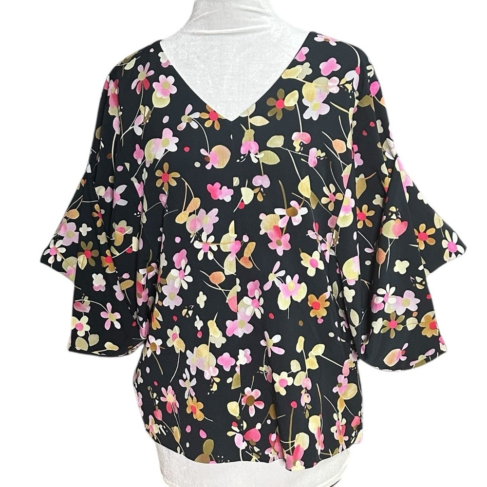 Cabi Charm Limited Edition Floral V- Neck Blouse Size Small - Picture 2 of 8